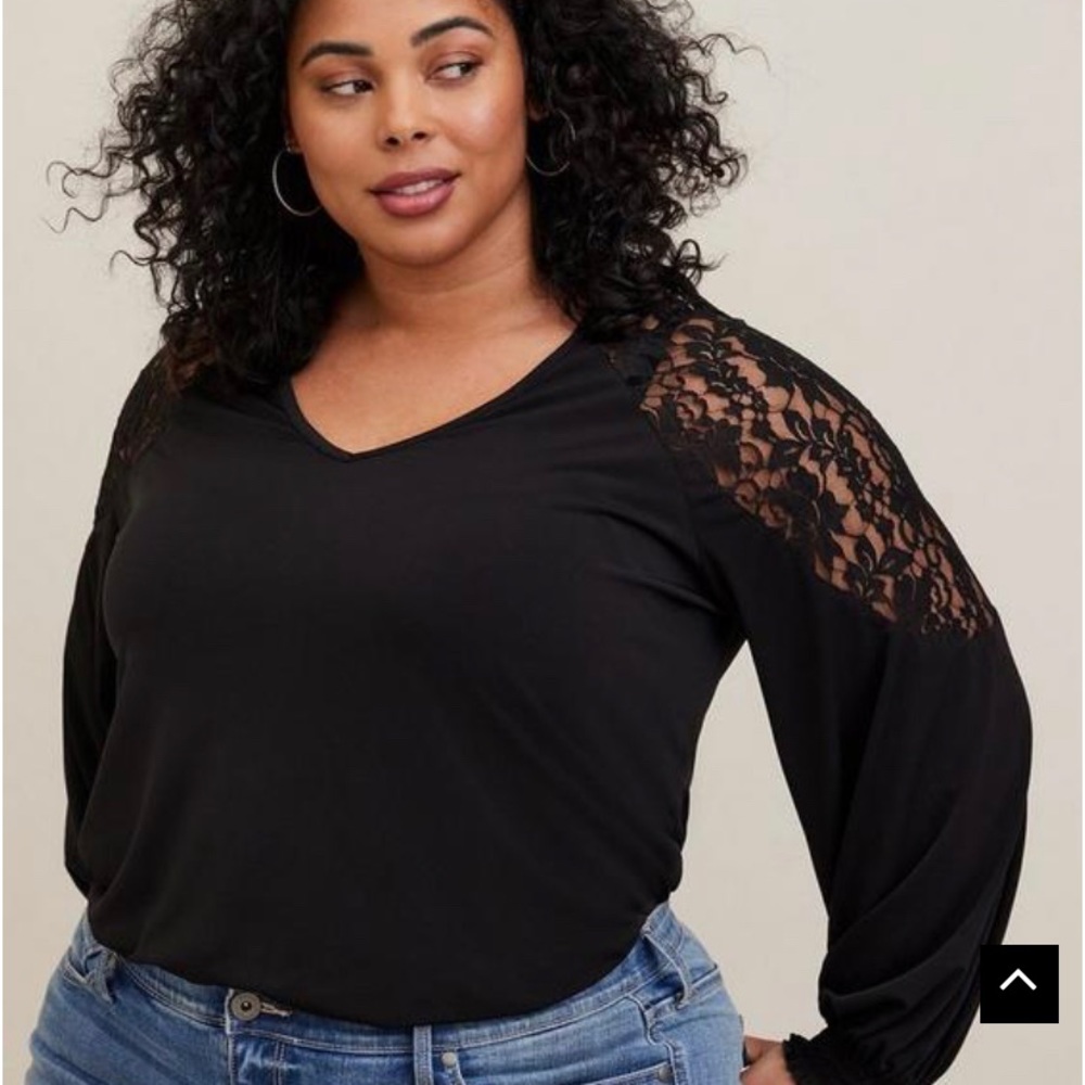 Studio Knit Lace Shoulder Top